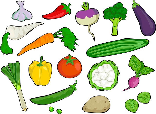 ovoce a zelenina ilustrace
